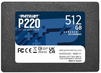 Накопитель SSD Patriot SATA-III 512GB P220S512G25 P220 2.5"