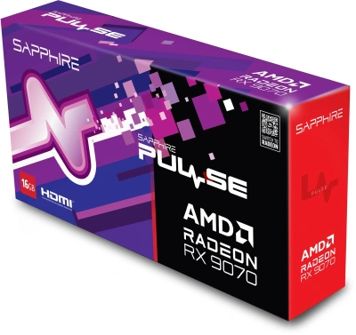 Видеокарта Sapphire PCI-E 5.0 11349-03-20G PULSE AMD RADEON RX 9070 GAMING 16GB DUAL AMD Radeon RX 9070 16Gb 256bit GDDR6 2070/20000 HDMIx2 DPx2 HDCP Ret