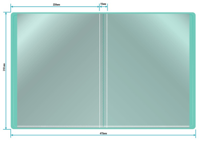 Папка с 10 прозр.вклад. Бюрократ Pastel PAST10GRN A4 пластик 0.5мм торц.карм с бум. встав мятный