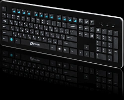Клавиатура Оклик 870S черный USB беспроводная slim Multimedia