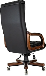 Кресло руководителя Бюрократ T-9932Walnut черный экокожа крестов. металл/дерево