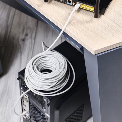 Патч-корд Rexant 18-1012 UTP RJ-45 вил.-вилка RJ-45 кат.5E 25м серый ПВХ