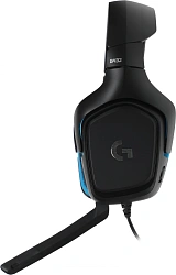Наушники с микрофоном Logitech G432 черный/синий 2м мониторные USB оголовье (981-000770)