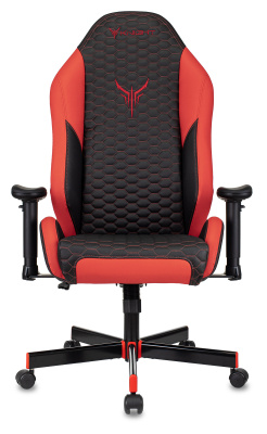 Кресло игровое Knight Neon черный/красный соты эко.кожа с подголов. крестов. металл