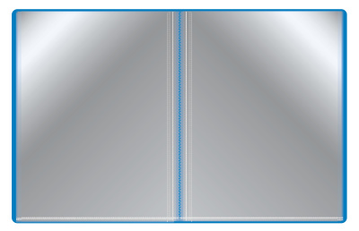 Папка с 40 прозр.вклад. Бюрократ -BPV40BLUE A4 пластик 0.65мм торц.карм с бум. встав синий