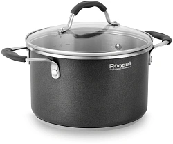 Кастрюля Rondell Stern RDS-010 3.9л. d=20см (с крышкой) т.серый