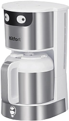 Кофеварка капельная Kitfort КТ-7326 800Вт серебристый/белый
