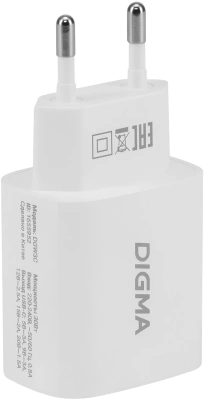 Сетевое зар./устр. Digma DGW3C 30W 3A (PD) USB-C универсальное белый (DGW3C0F010WH)