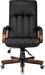 Кресло руководителя Бюрократ T-9932Walnut черный экокожа крестов. металл/дерево