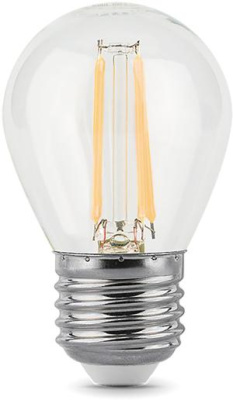 Лампа филам. Gauss 5Вт цок.:E27 шар 220B 2700K св.свеч.бел.теп. G45 (упак.:10шт) (105802105)