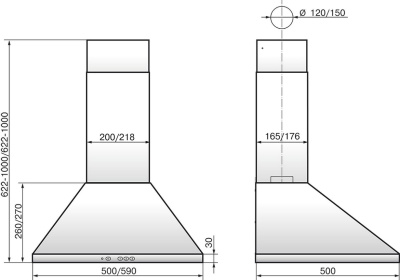 Вытяжка каминная Elikor Вента 60П-650-К3Д бежевый управление: кнопочное (1 мотор)