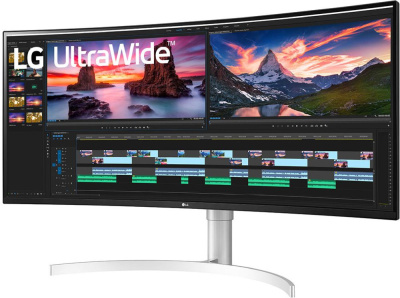 Монитор LG 38" UltraWide 38WN95C-W белый IPS LED 21:9 HDMI M/M матовая HAS Piv 450cd 178гр/178гр 3840x1600 144Hz G-Sync DP UW USB 8.32кг