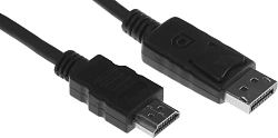Кабель аудио-видео Buro DisplayPort (m)/HDMI (m) 1.8м. позолоч.конт. черный (BHP RET HDMI_DPP18)