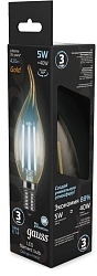 Лампа филам. Gauss Filament 5Вт цок.:E14 свеча 220B св.свеч.бел.нейт. (упак.:10шт) (104801805)