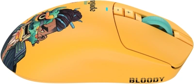 Мышь A4Tech Bloody R72 Ultra Duo Renegade Sunset желтый/рисунок оптическая 20000dpi беспров. USB/USB-C 6but (R72 ULTRA DUO)