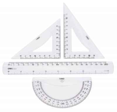 Набор линеек Deli Pioneer EG00412 пластик прозрачный компл.:лин.20см/треуг.2шт/трансп. европодвес
