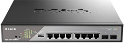 Коммутатор D-Link DSS-200G-10MPP/A1A (L2) 8x1Гбит/с 2SFP 8PoE++ 242W настраиваемый