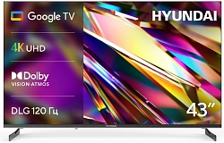 Телевизор LED Hyundai 43" H-LED43BU7011 Google TV Frameless черный/черный 4K Ultra HD 60Hz DVB-T DVB-T2 DVB-C DVB-S DVB-S2 USB WiFi Smart TV