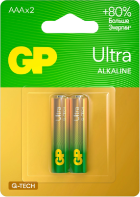 Батарея GP Ultra Alkaline 24AUA21-2CRSBC2 AAA (2шт)