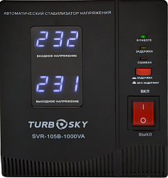 Стабилизатор напряжения Turbosky AVR-1000VA 1кВА однофазный черный