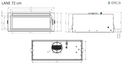 Вытяжка встраиваемая Elica LANE IX/A/72 нержавеющая сталь управление: кнопочное (1 мотор)