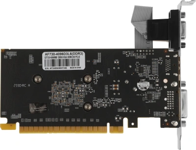 Видеокарта Afox PCI-E 2.0 AF730-4096D3L6 NVIDIA GeForce GT 730 4Gb 128bit GDDR3 700/1333 DVIx1 HDMIx1 CRTx1 HDCP Ret low profile