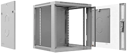 Шкаф коммутационный Cabeus (SH-05F-9U60/45) настенный 9U 600x450мм пер.дв.стекл 60кг серый 390мм 501мм IP20 сталь