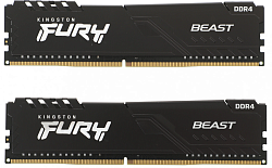 Память DDR4 2x8Gb 3200MHz Kingston KF432C16BBK2/16 Fury Beast Black RTL Gaming PC4-25600 CL16 DIMM 288-pin 1.35В kit dual rank с радиатором Ret