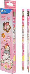 Карандаш ч/г Deli MiYou EC012-2B 2B шестигран. карт.кор. (12шт)