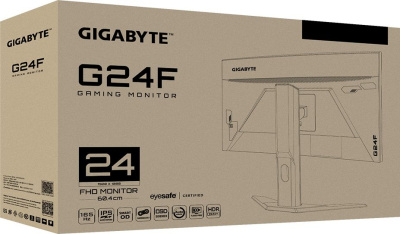 Монитор Gigabyte 23.8" G24F черный IPS LED 1ms 16:9 HDMI матовая HAS 300cd 178гр/178гр 1920x1080 165Hz FreeSync Premium DP FHD USB 5.3кг