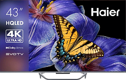 Телевизор QLED Haier 43" Smart TV S4 Frameless серебристый/серебристый 4K Ultra HD 60Hz DVB-T DVB-T2 DVB-C DVB-S DVB-S2 USB WiFi Smart TV (RUS)