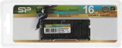 Память DDR5 16GB 5600MHz Silicon Power SP016GBSVU560F02 RTL PC5-44800 CL46 SO-DIMM 262-pin 1.1В kit single rank Ret