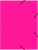 Папка на резинке Бюрократ Double Neon DNE510PINKBL A4 пластик кор.30мм 0.5мм розовый/черный