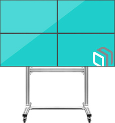 Подставка для телевизора Onkron FSPRO2L-22 серебристый 40"-55" макс.200кг напольный мобильный