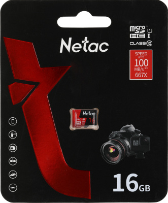 Флеш карта microSDHC 16GB Netac NT02P500PRO-016G-S P500 Extreme Pro V10 A1 w/o adapter