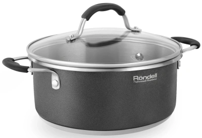 Кастрюля Rondell Stern RDS-019 4.7л. d=24см (с крышкой) т.серый