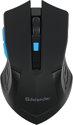 Мышь Defender Accura MM-275 черный/синий оптическая 1600dpi беспров. USB 5but (52275)