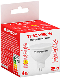 Лампа светодиодная Thomson TH-B2043 4Вт цок.:GU5.3 рефлек. 220B св.свеч.бел.теп. MR16