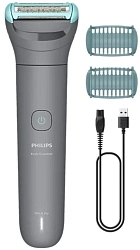 Триммер Philips Series 3000 BG3480/15 серый/бирюзовый (насадок в компл:2шт)