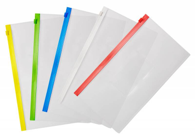 Папка на молнии ZIP Бюрократ -BPM6AGRN полипропилен 0.15мм карм.для визит. цвет молнии зеленый Travel формат