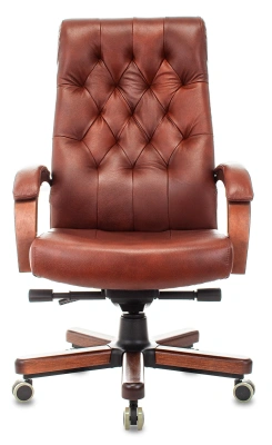 Кресло руководителя Бюрократ T-9928WALNUT светло-коричневый Leather Eichel кожа крестов. металл/дерево