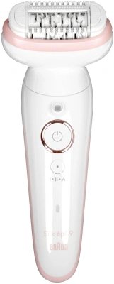 Эпилятор Braun SES9-030 скор.:2 насад.:3 от электр.сети от аккум. белый/розовый