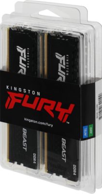 Память DDR4 4x4GB 2666MHz Kingston KF426C16BBK4/16 Fury Beast Black RTL Gaming PC4-21300 CL16 DIMM 288-pin 1.2В single rank с радиатором Ret