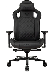 Кресло игровое Knight Craft черный экокожа с подголов. крестов. металл