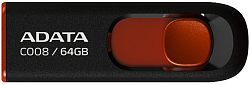 Флеш Диск A-Data 64GB Classic C008 AC008-64G-RKD USB2.0 красный/черный