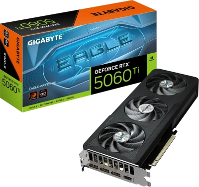 Видеокарта Gigabyte PCI-E 5.0 GV-N506TEAGLEMAX OC-8GD 1.0 NVIDIA GeForce RTX 5060TI 8Gb 128bit GDDR7 2572/28000 HDMIx1 DPx3 HDCP Ret