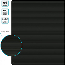Папка на 2-х кольцах Бюрократ DeLuxe DL0740/2BLCK A4 пластик 0.7мм кор.32мм черный