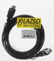 Кабель аудио-видео LAZSO WH-111 HDMI (m)/HDMI (m) 3м. позолоч.конт. черный (WH-111(3M))