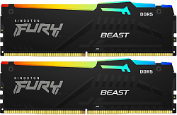 Память DDR5 2x32GB 6000MHz Kingston KF560C36BBEAK2-64 Fury Beast Black RGB RTL Gaming PC5-48000 CL36 DIMM 288-pin 1.35В kit single rank с радиатором Ret