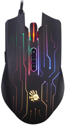 Мышь A4Tech Bloody Q82 черный/рисунок оптическая 6200dpi USB3.0 8but